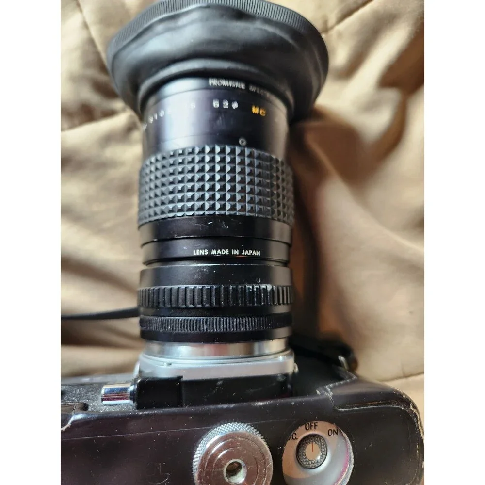 Minolta SRT 101 35mm Film SLR Camera w/ Promaster 35-105mm Zoom Lens - TESTED